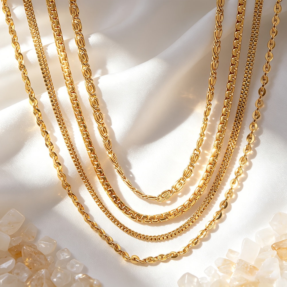 3pcs Premium Luxury Stainless Steel Women's Necklaces Set
